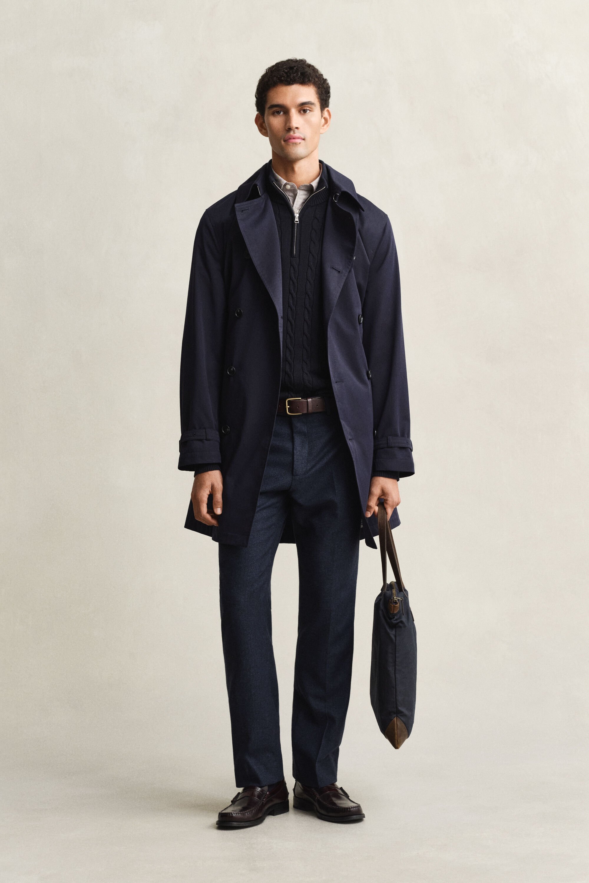 Trenchcoat van katoenmix