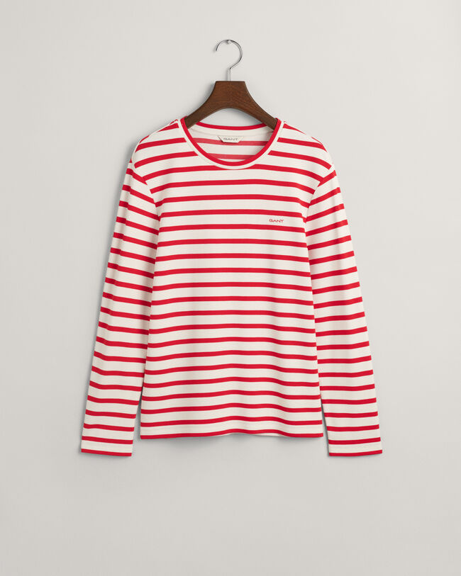 T-shirt met strepen en lange mouwen