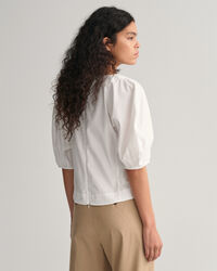 Top met V-hals en ballonmouwen