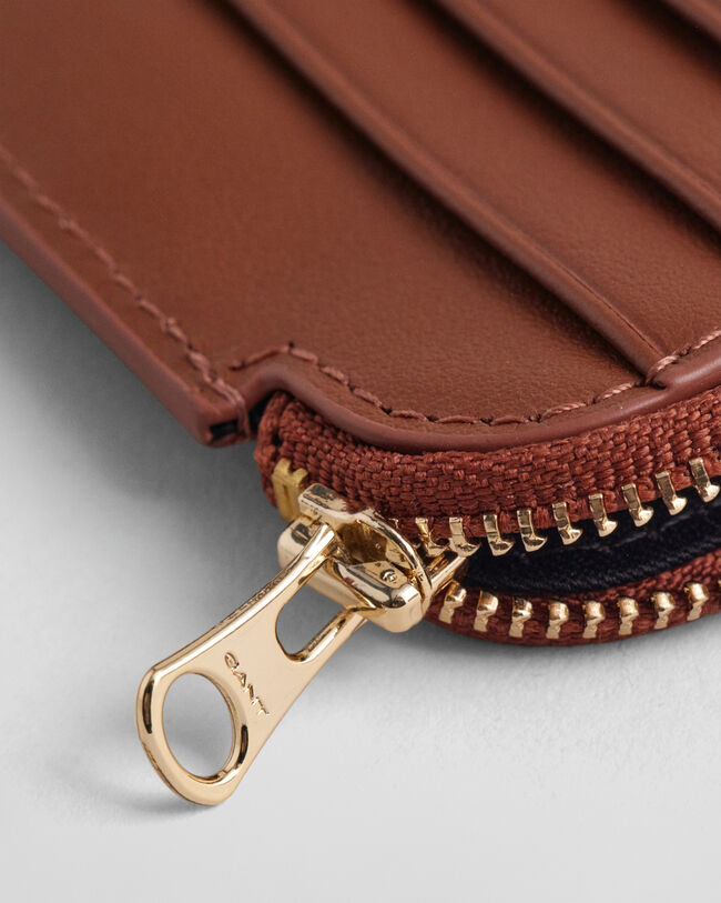 Leren kaarthouder met rits