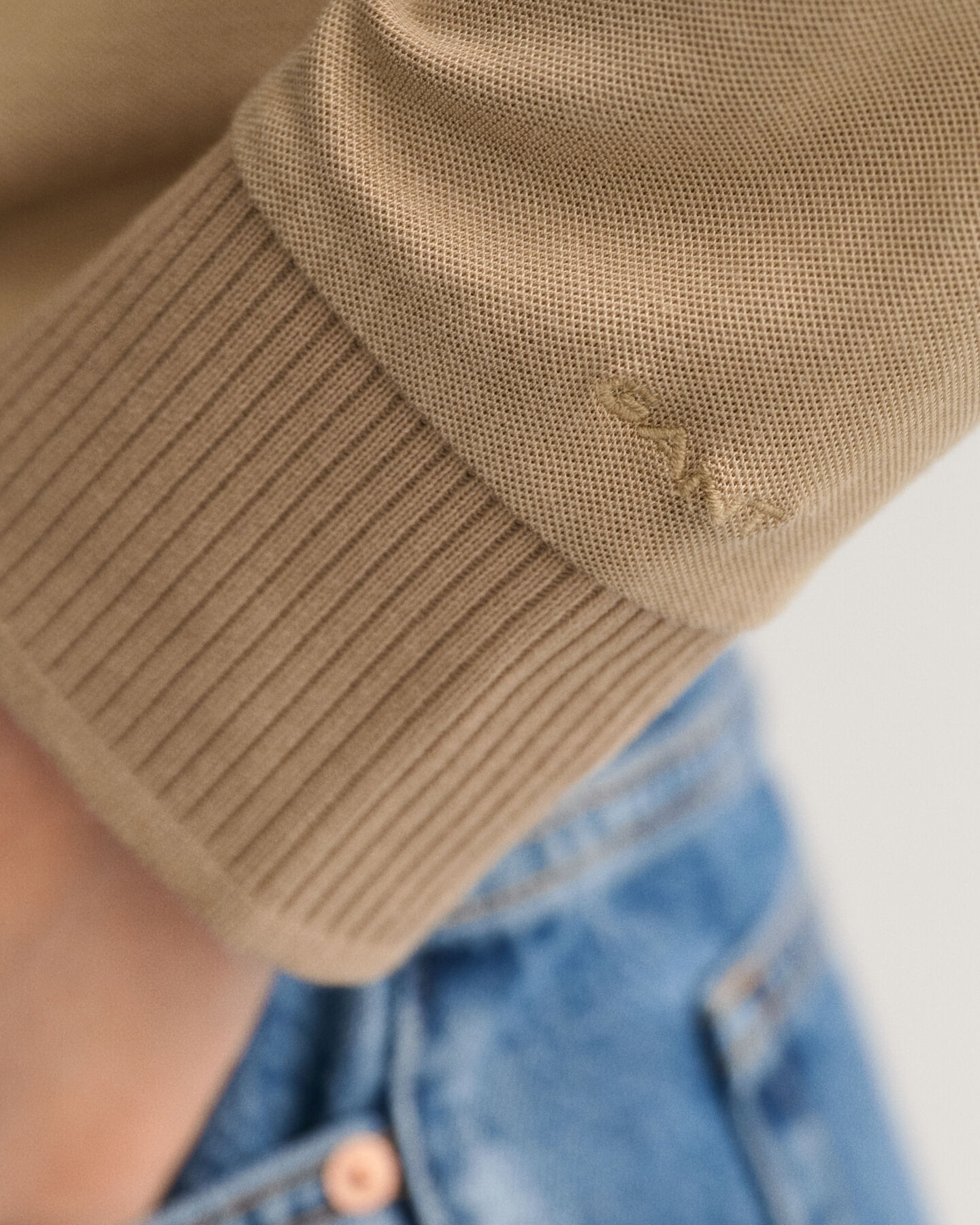 Poloshirt met kraag, detail en lange mouwen