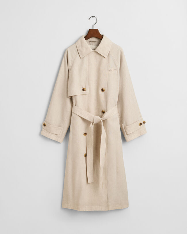 Trenchcoat van linnenmix