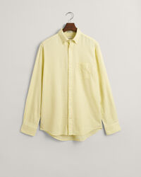 Regular Fit Textured overhemd van katoen en linnen