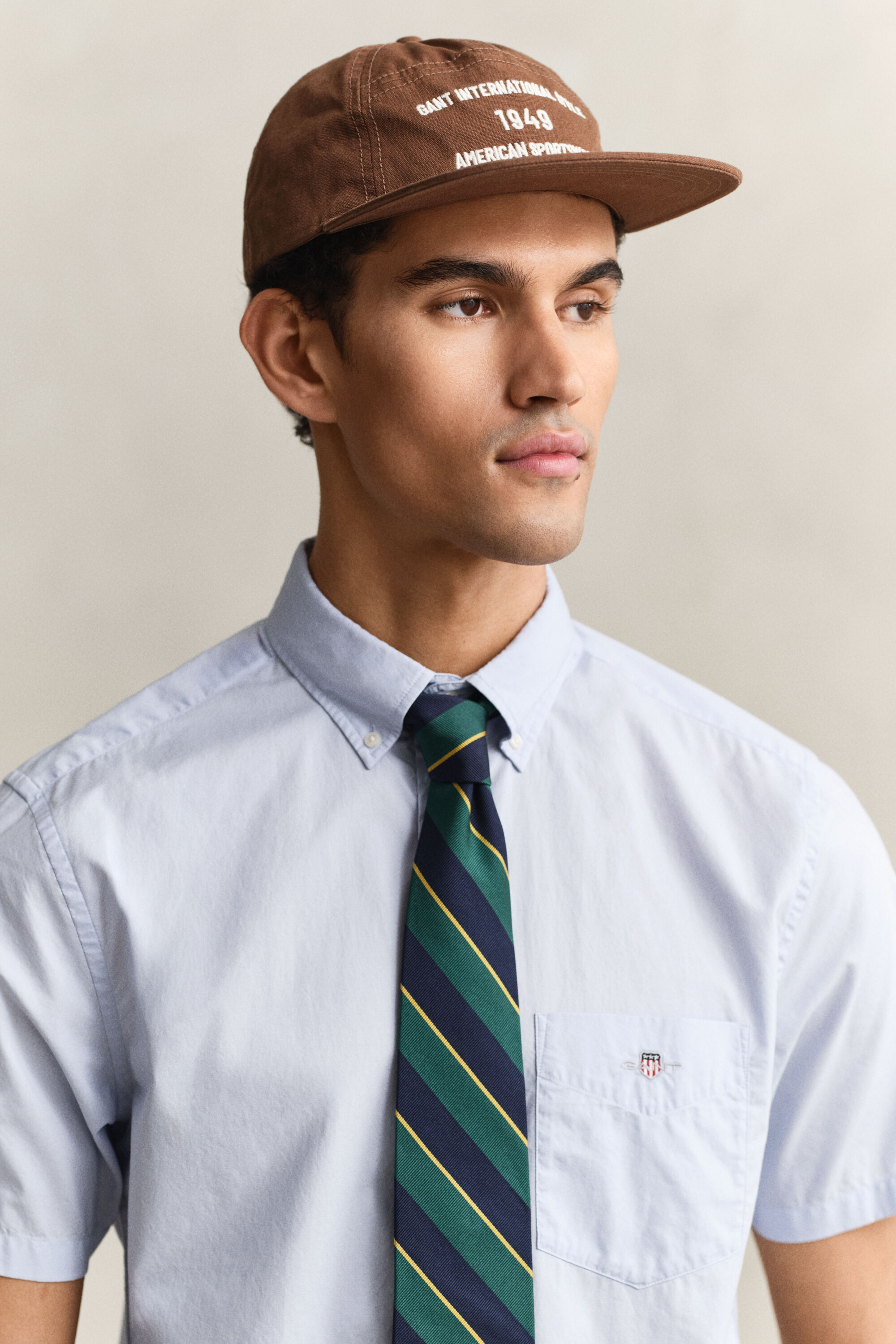 Klassiek poplin overoverhemd met korte mouwen