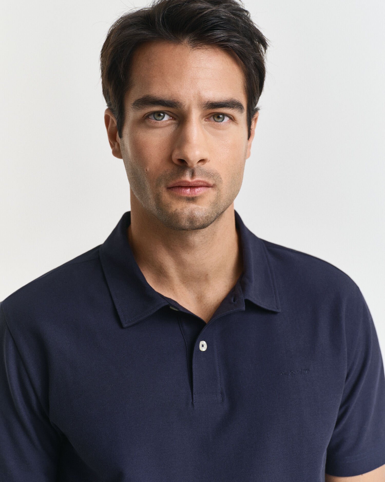 Textured poloshirt van keperstof