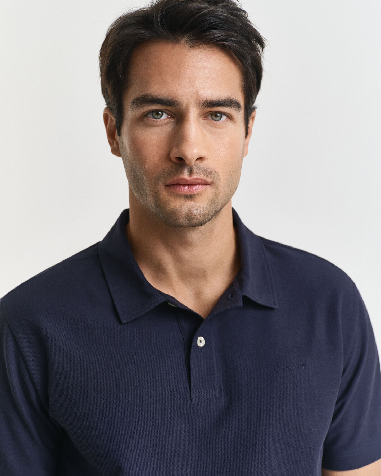 Textured poloshirt van keperstof