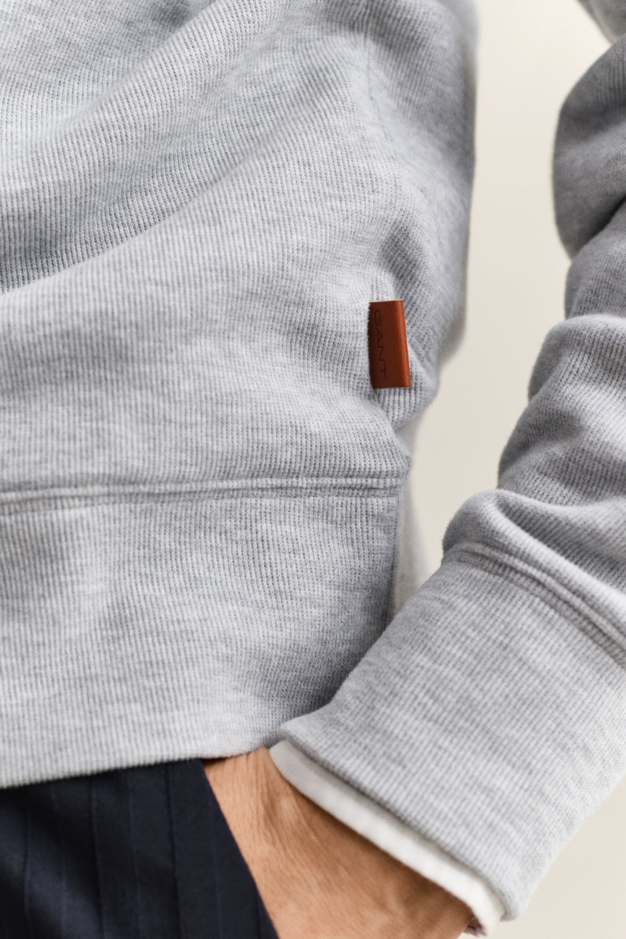 Sacker Rib sweatshirt met korte rits