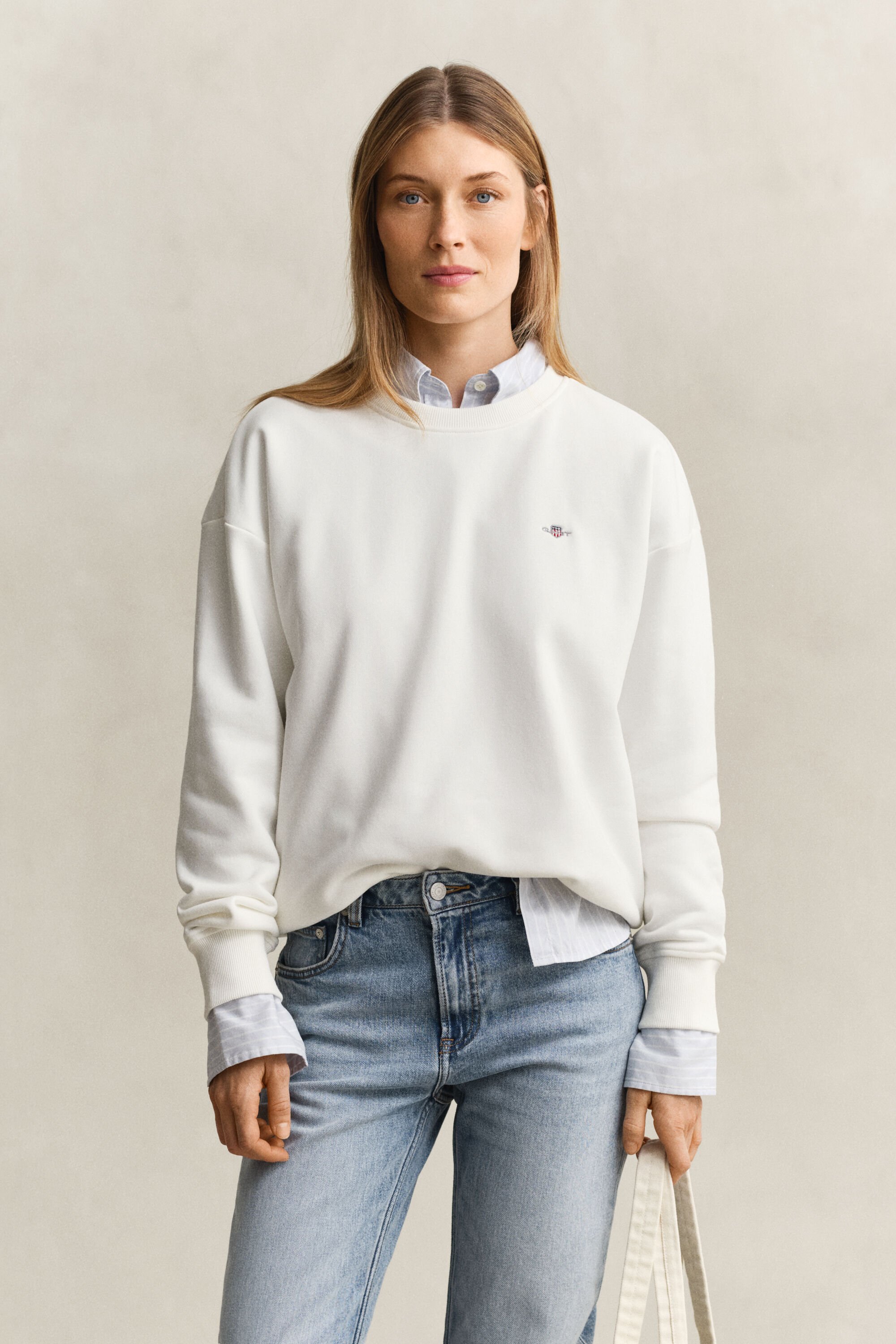 Shield sweatshirt met ronde hals