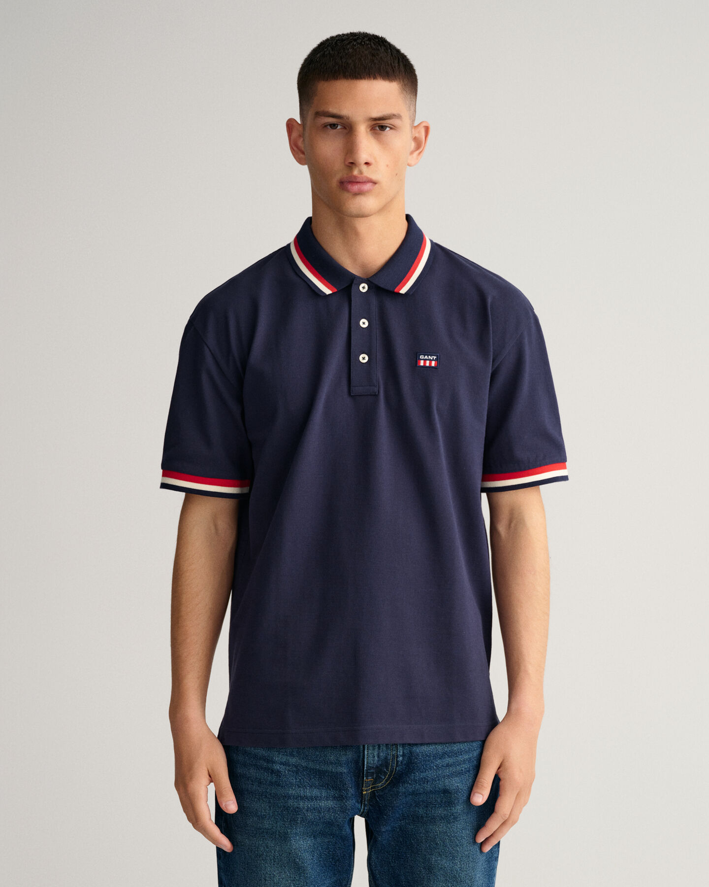 Retro Flag piqu&eacute; poloshirt