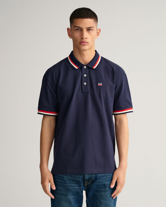 Retro Flag piqu&eacute; poloshirt