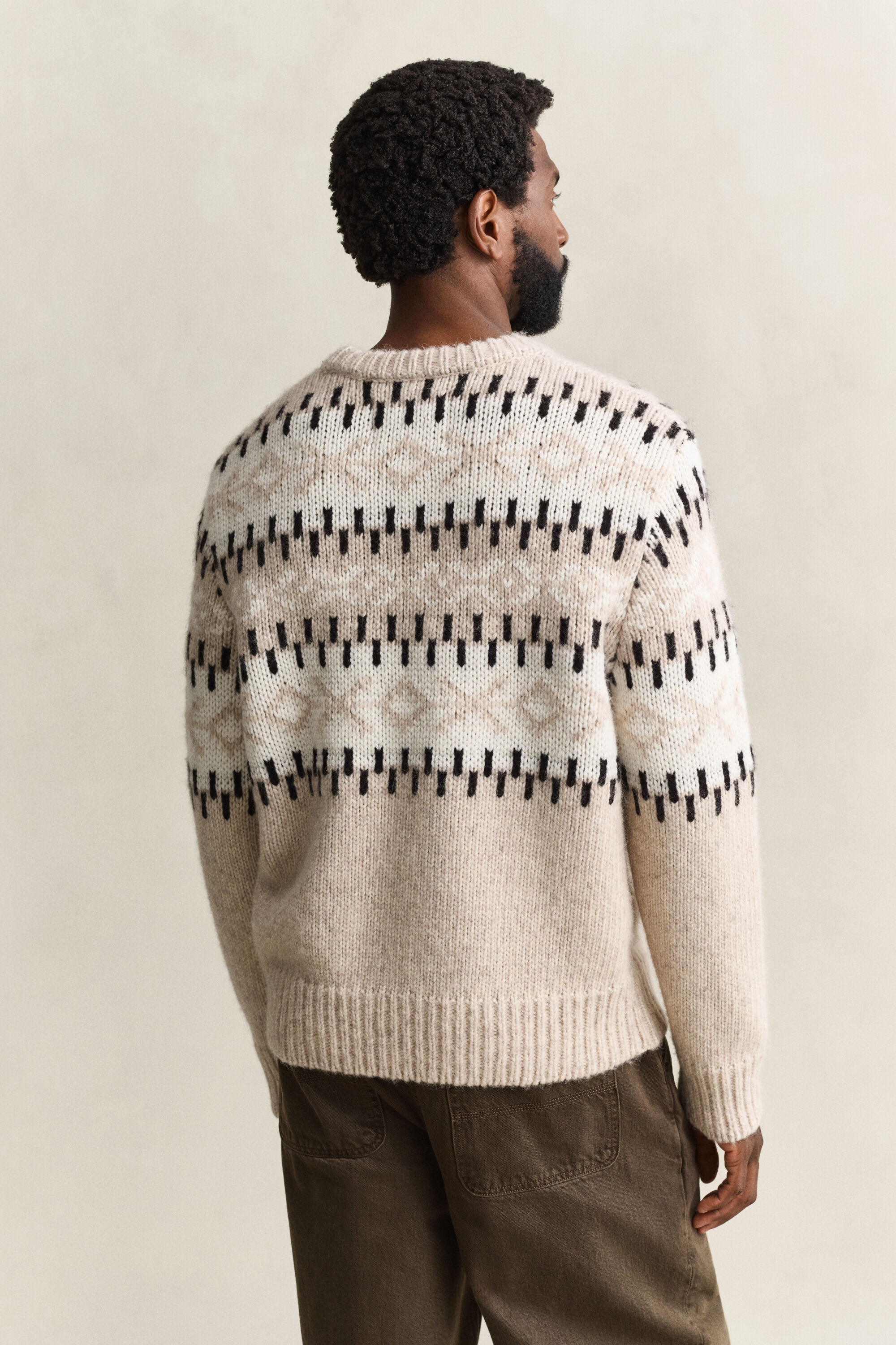 Jacquard trui van alpacawolmix