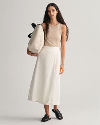 Halflange rok van linnen en viscose