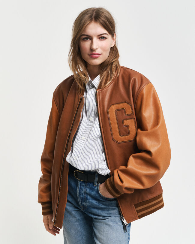 Leren GANT Varsity Jacket