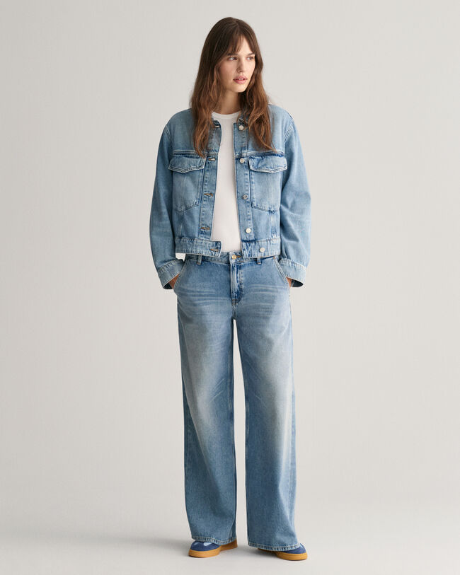 Jeans met lage taille en wijde pijpen