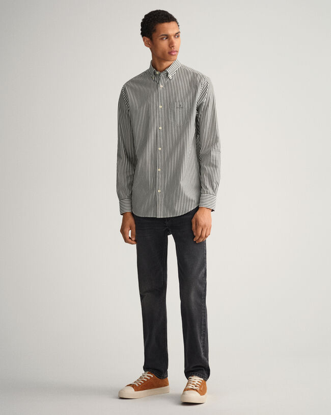 Regular Fit overhemd van poplin met strepen