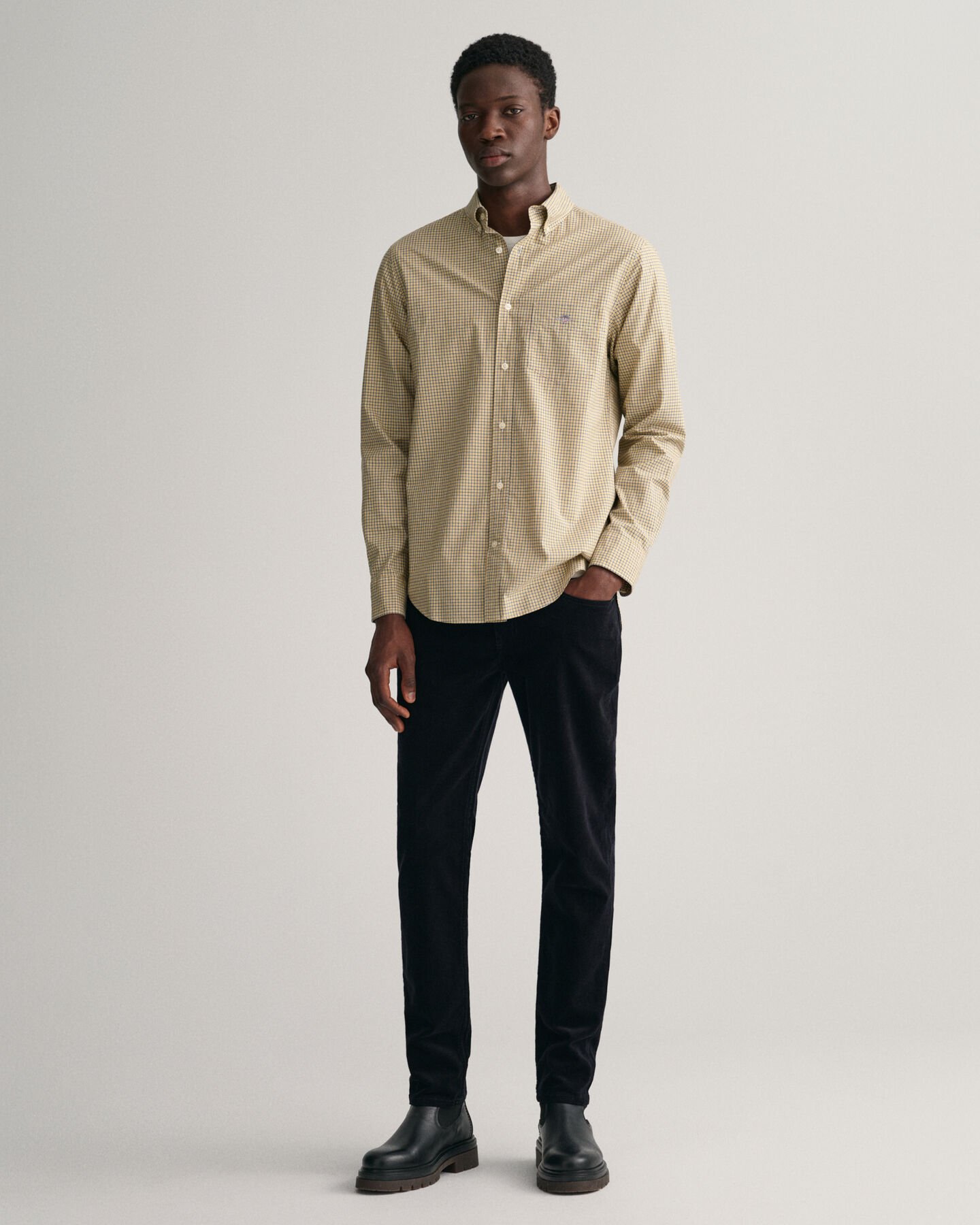 Regular Fit overhemd van poplin met klein ruitje