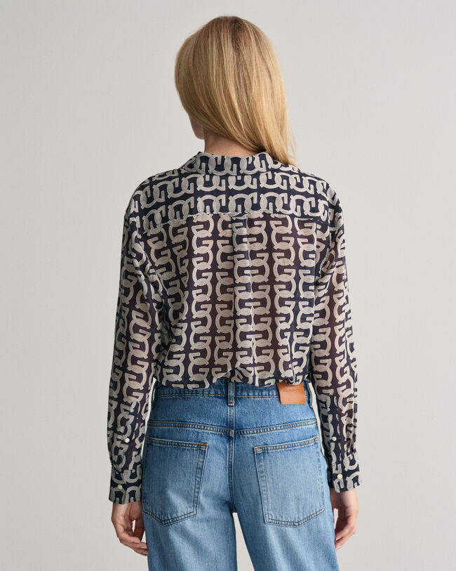 Relaxed Fit G Patterned blouse van katoen en zijde
