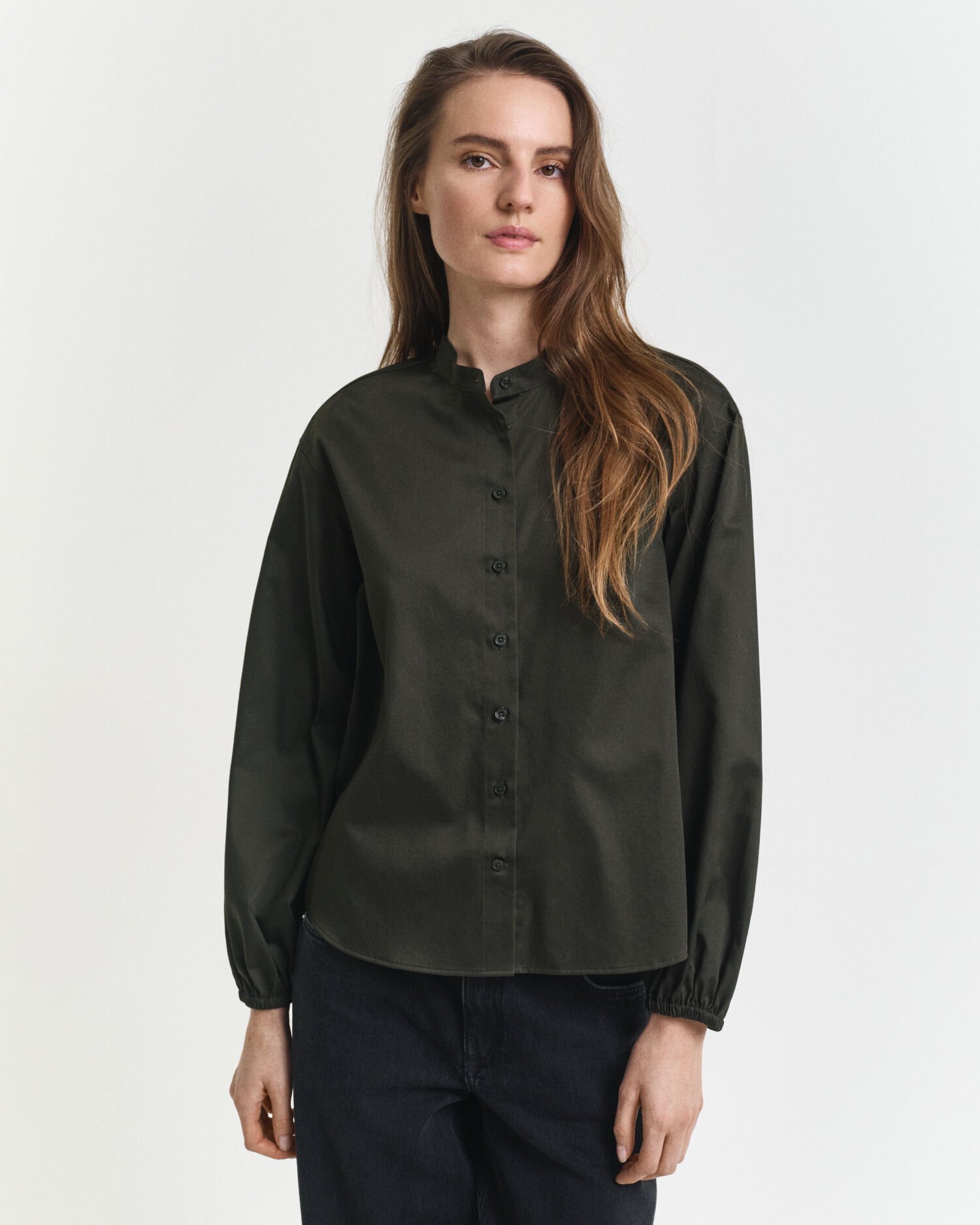 Blouse van katoensatijn