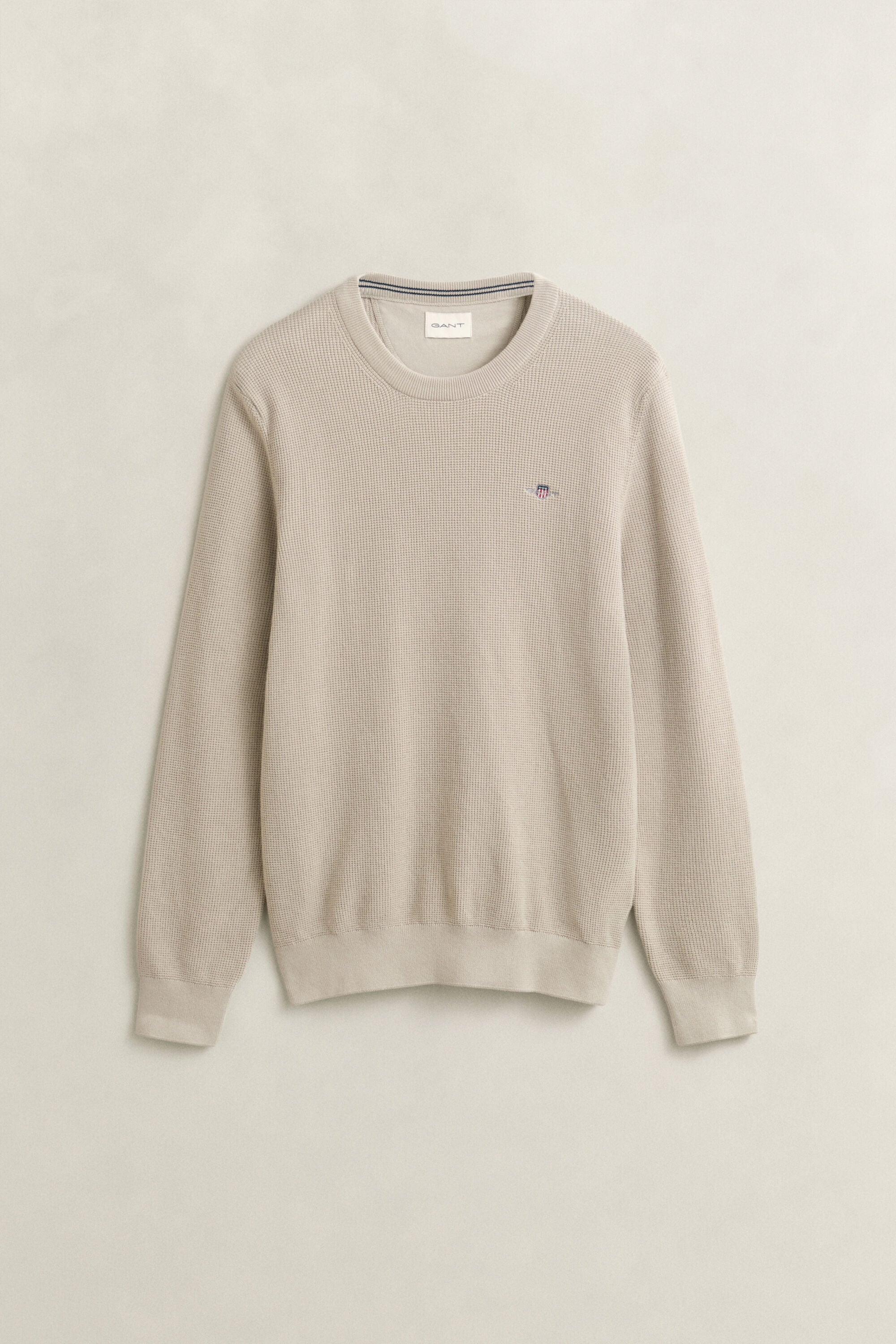 Katoenen Textured sweater met ronde hals