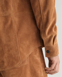 Oversized suède overhemd