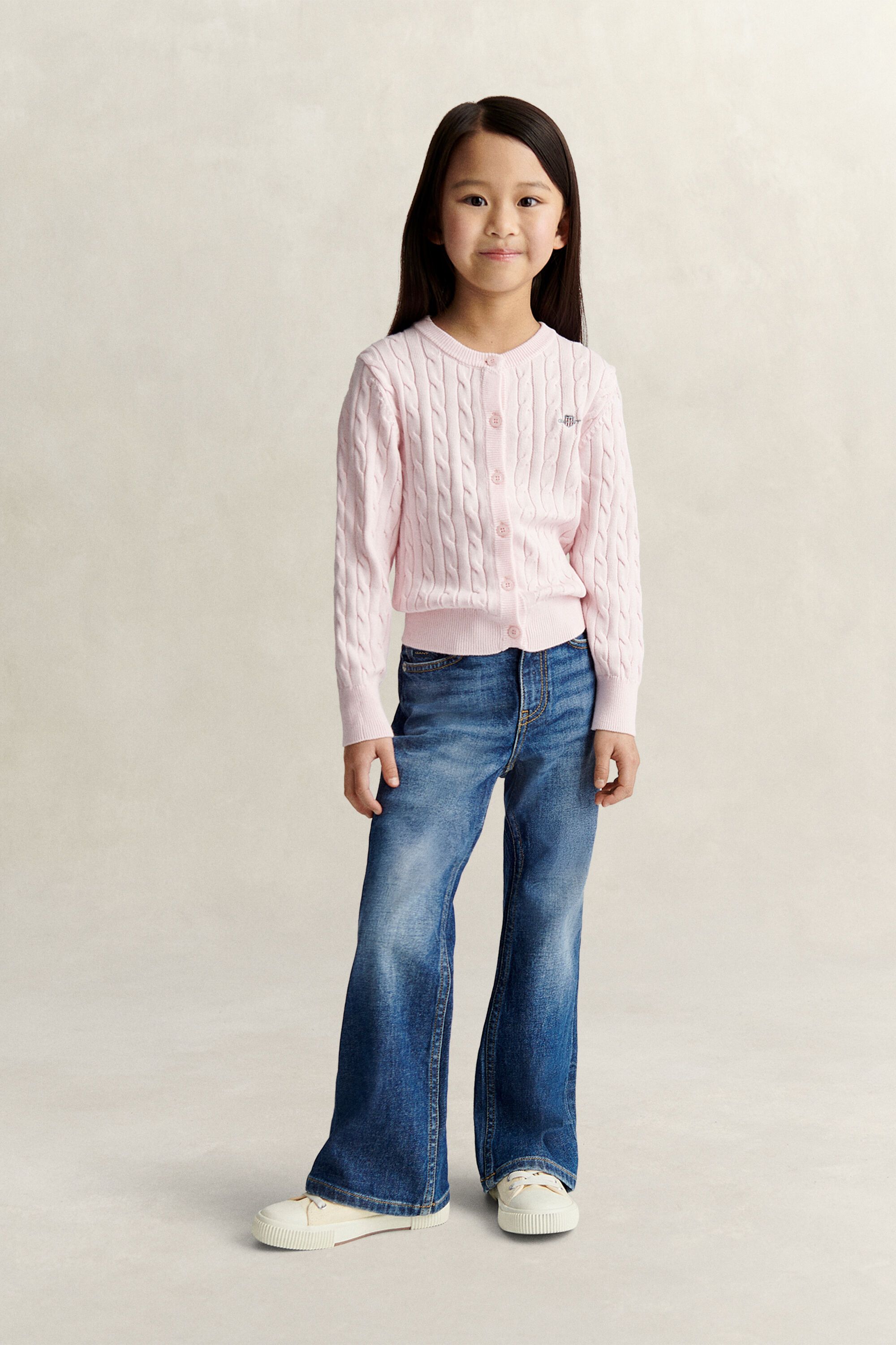 Girls Shield kabelgebreid vest