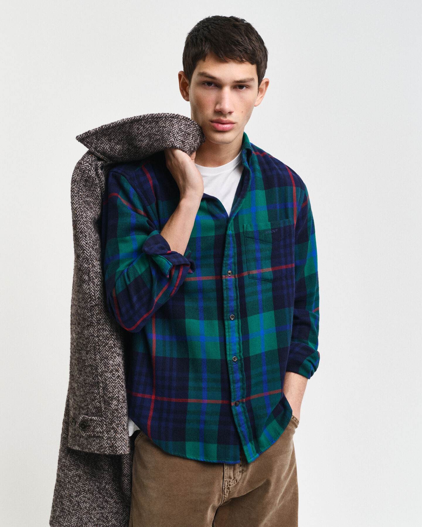 Relaxed Fit geruit overhemd van keperstof