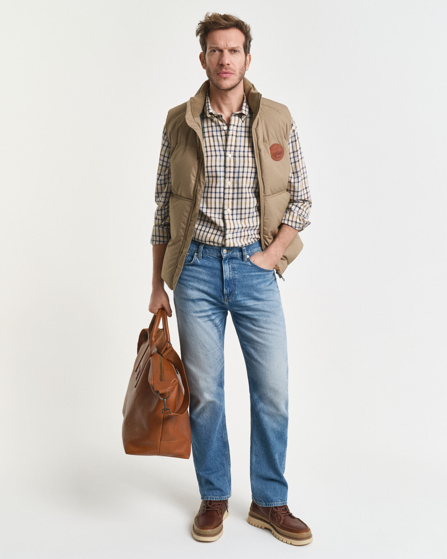 Relaxed Fit geruit overhemd van keperstof