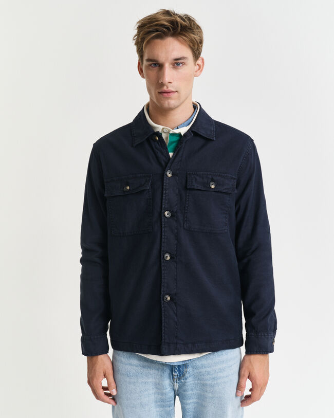 Regular Fit overshirt van katoen en linnen