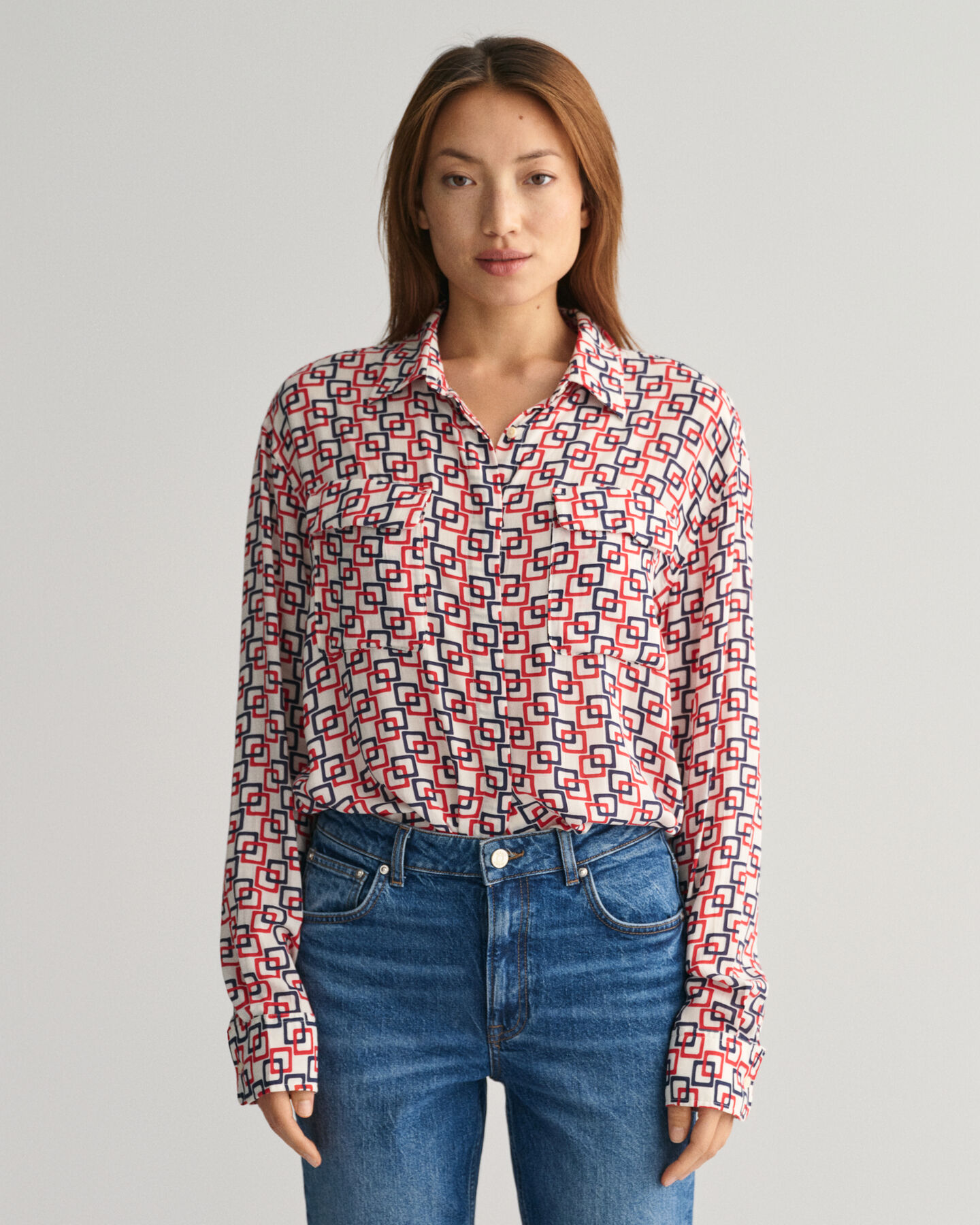 Relaxed Fit overhemd met geometrische print