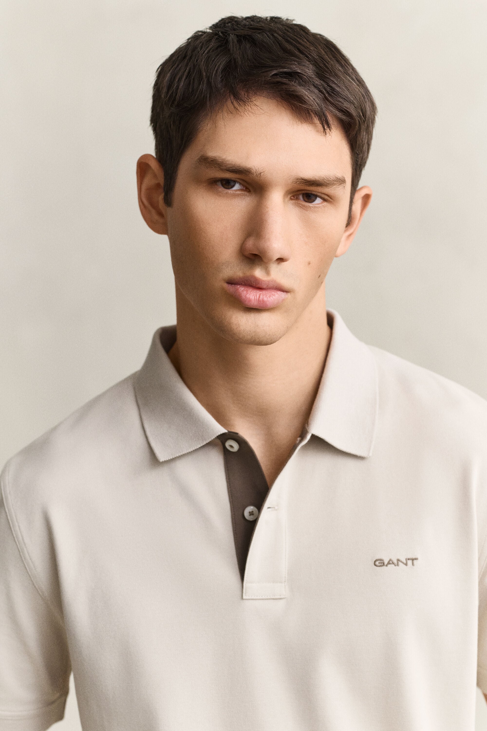 Piqué poloshirt met contrasterend detail