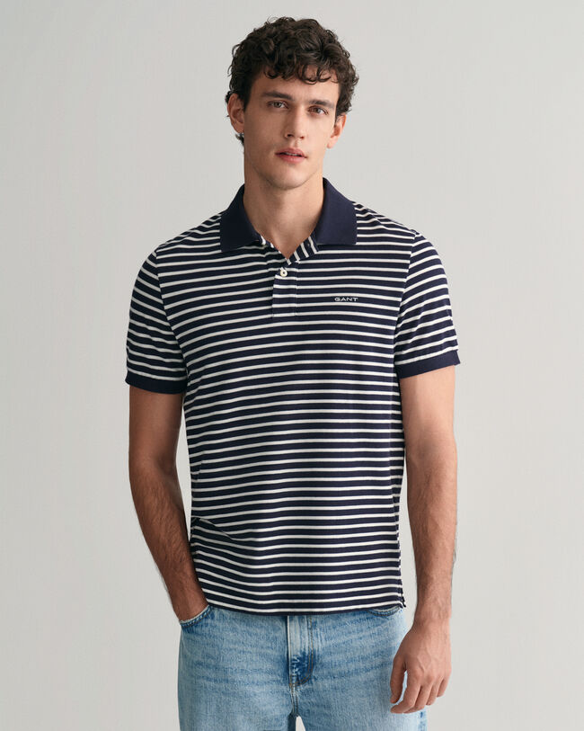 Gestreept piqué poloshirt