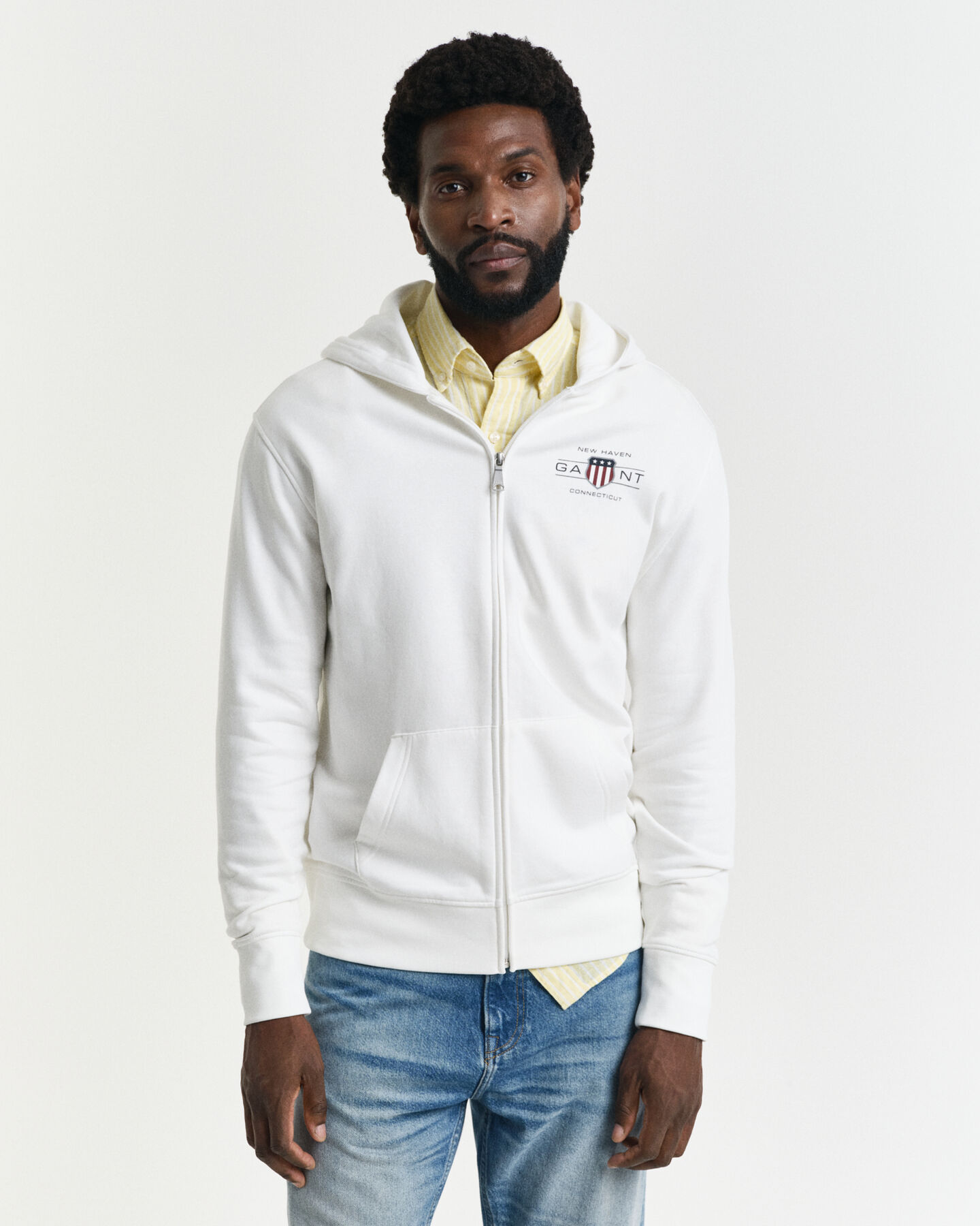 Graphic hoodie met rits