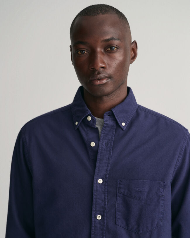 Regular Fit geborsteld Oxford-overhemd