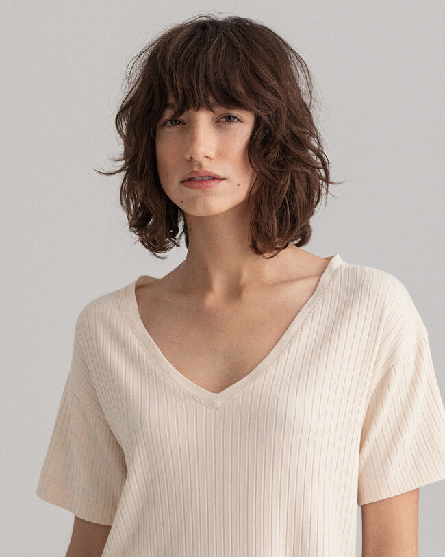 Detail T-shirt met split en halfmouwen