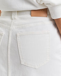 Witte denim midirok