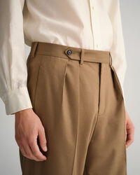 Flanellen kostuumbroek met wijde pijpen