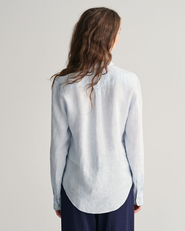 Regular Fit chambray overhemd van linnen