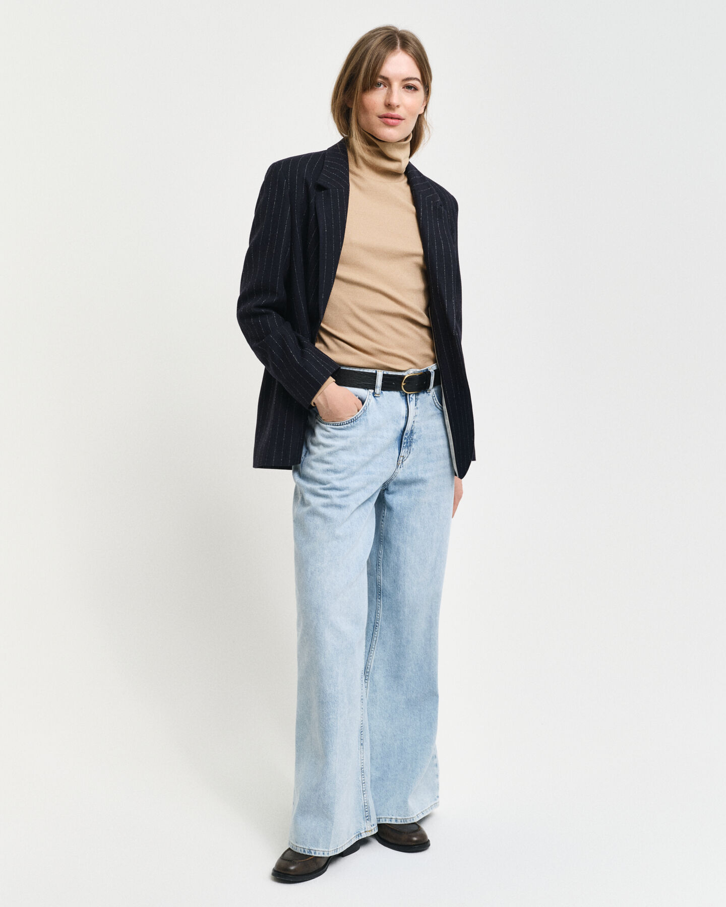 Coltrui met rib en lange mouwen