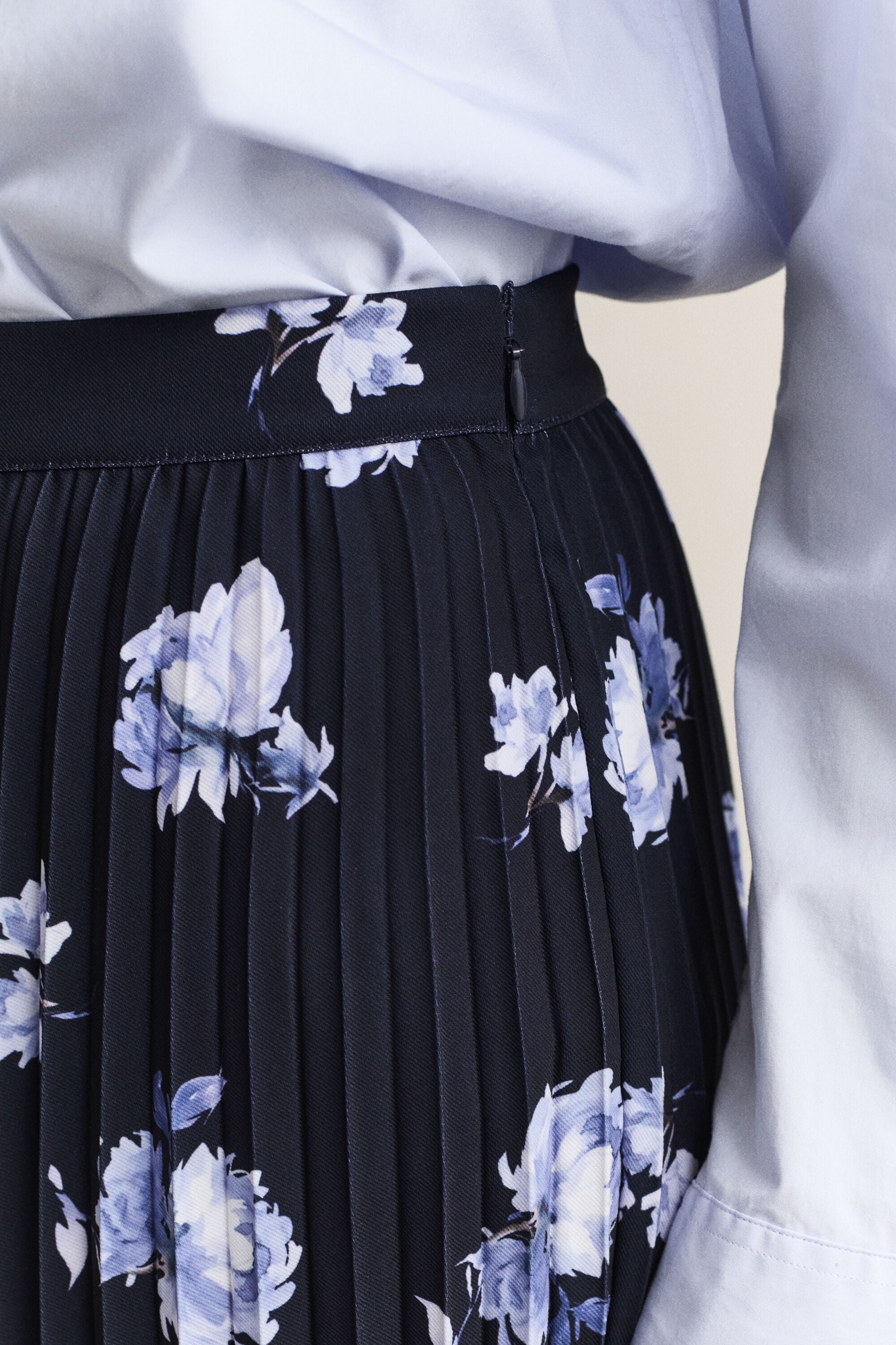 Plooirok met bloemenprint