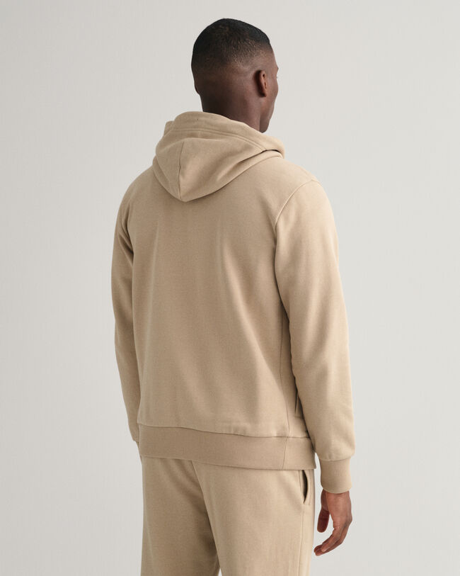 Tonal Shield hoodie met ritssluiting
