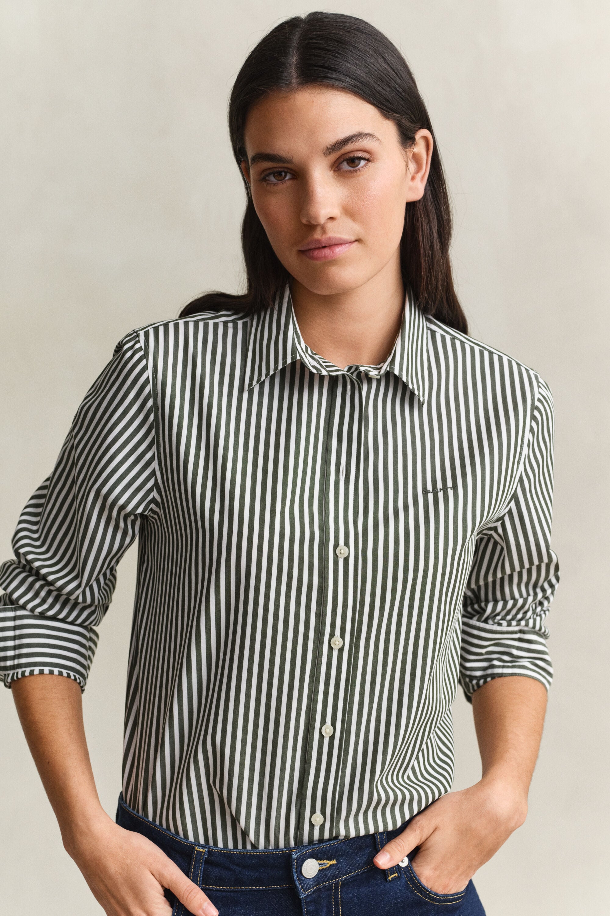 Regular Fit Classic gestreept overhemd van poplin