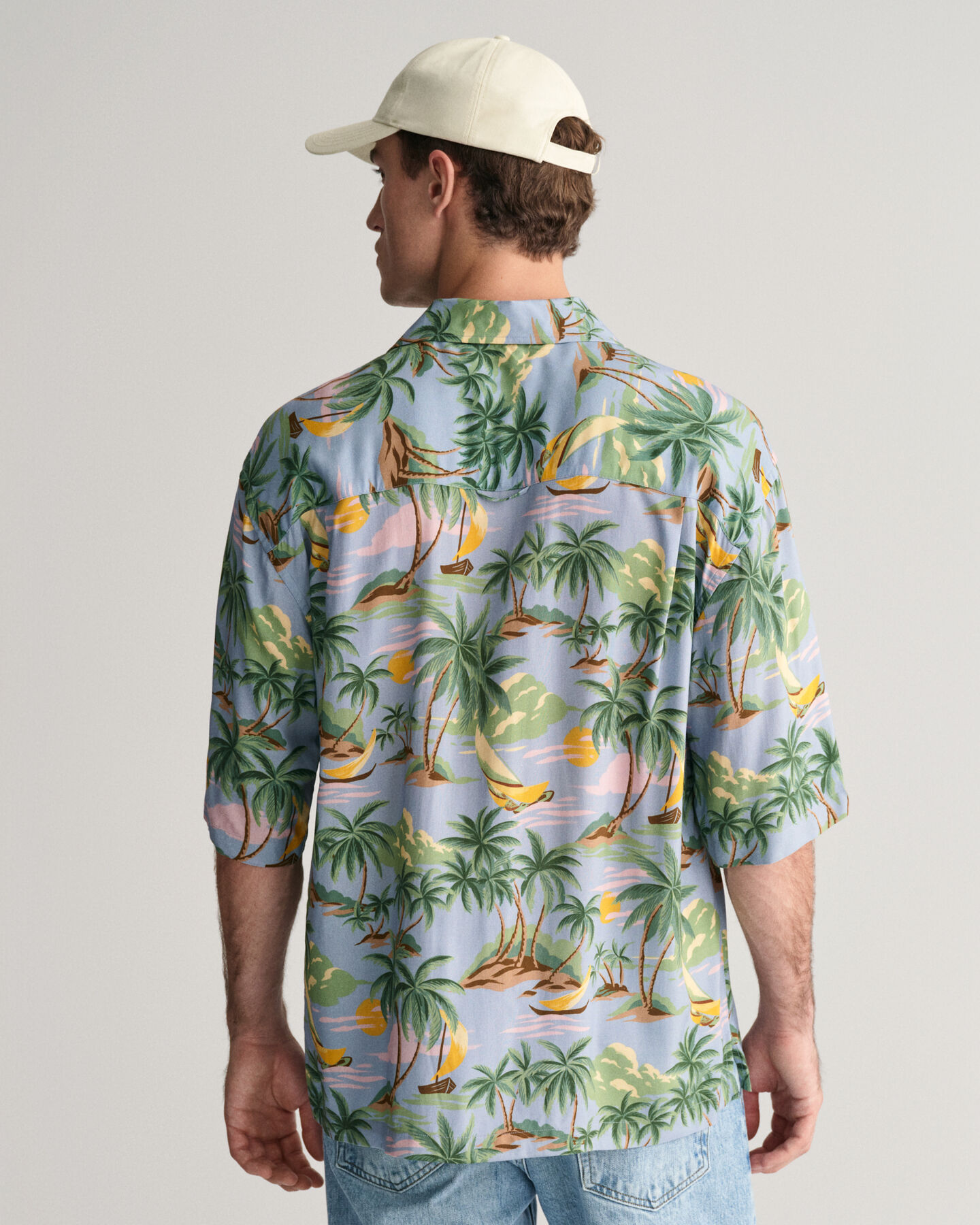 Regular Fit Hawaiian Print overhemd met korte mouwen