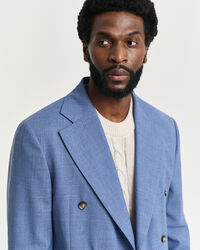 Regular Fit kostuumjasje van moulinéwol