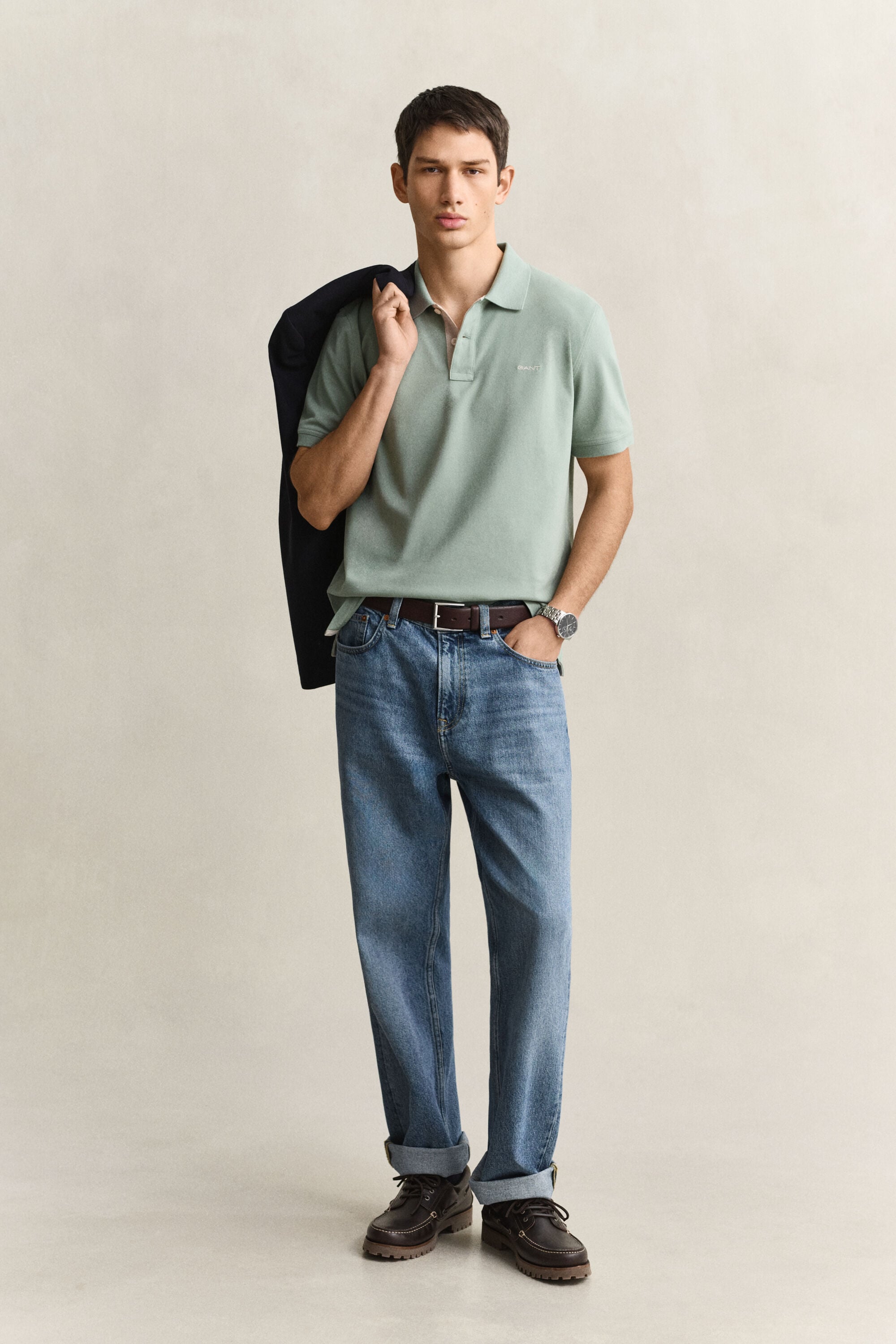 Piqué poloshirt met contrasterend detail
