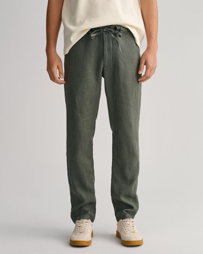 Relaxed Fit linnen broek met trekkoordje