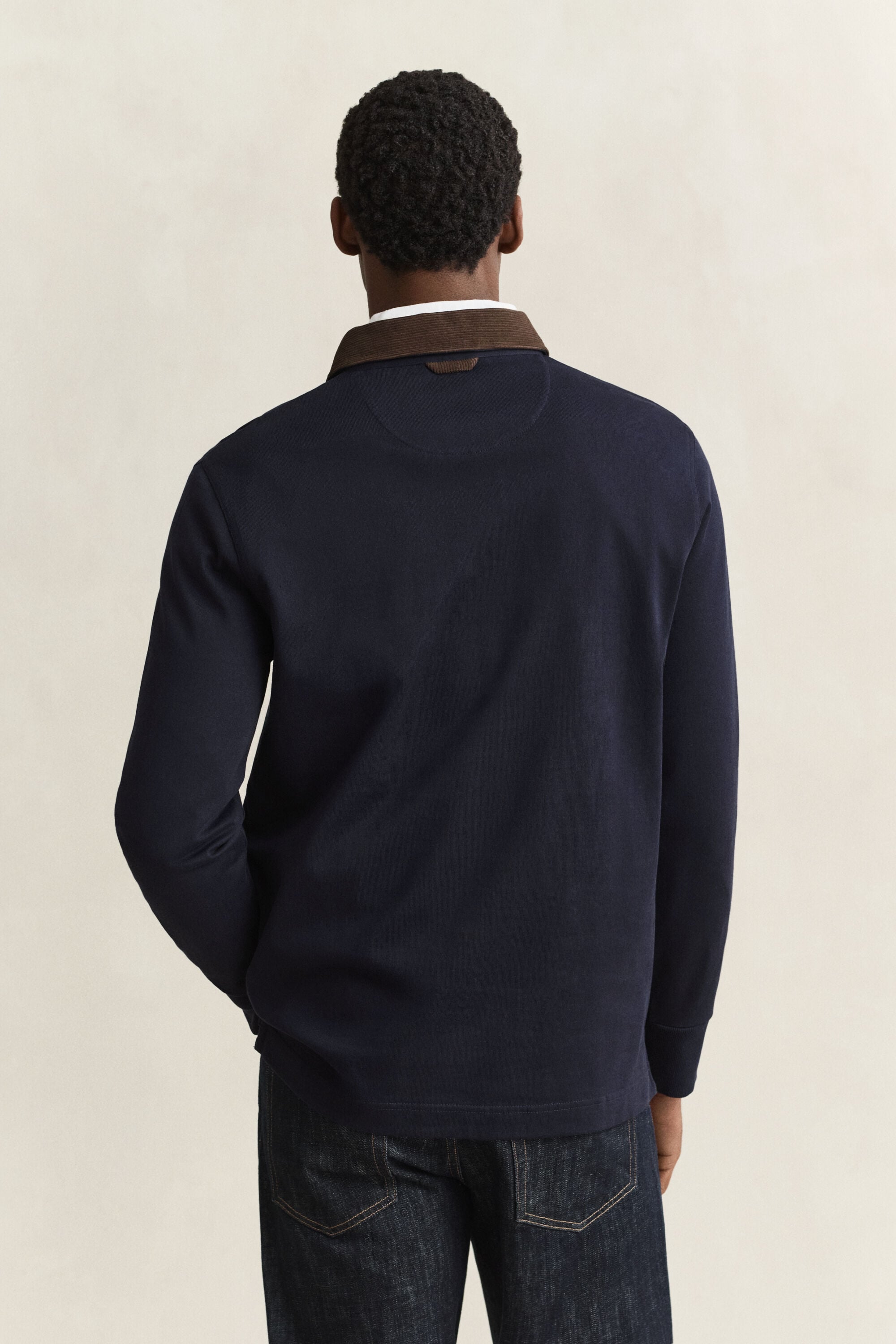 Rugger met corduroy kraag
