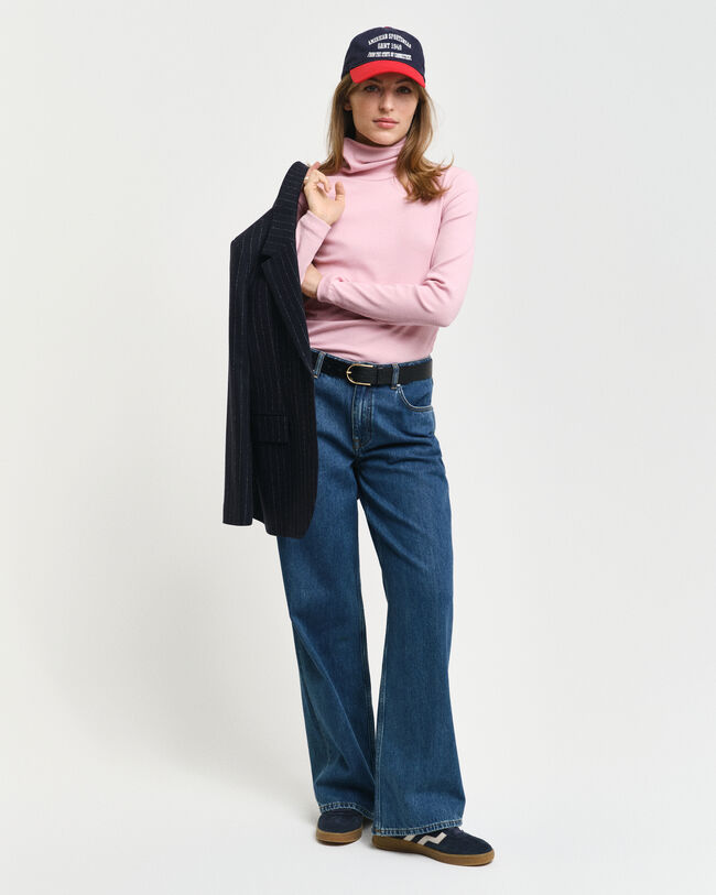 Coltrui met rib en lange mouwen