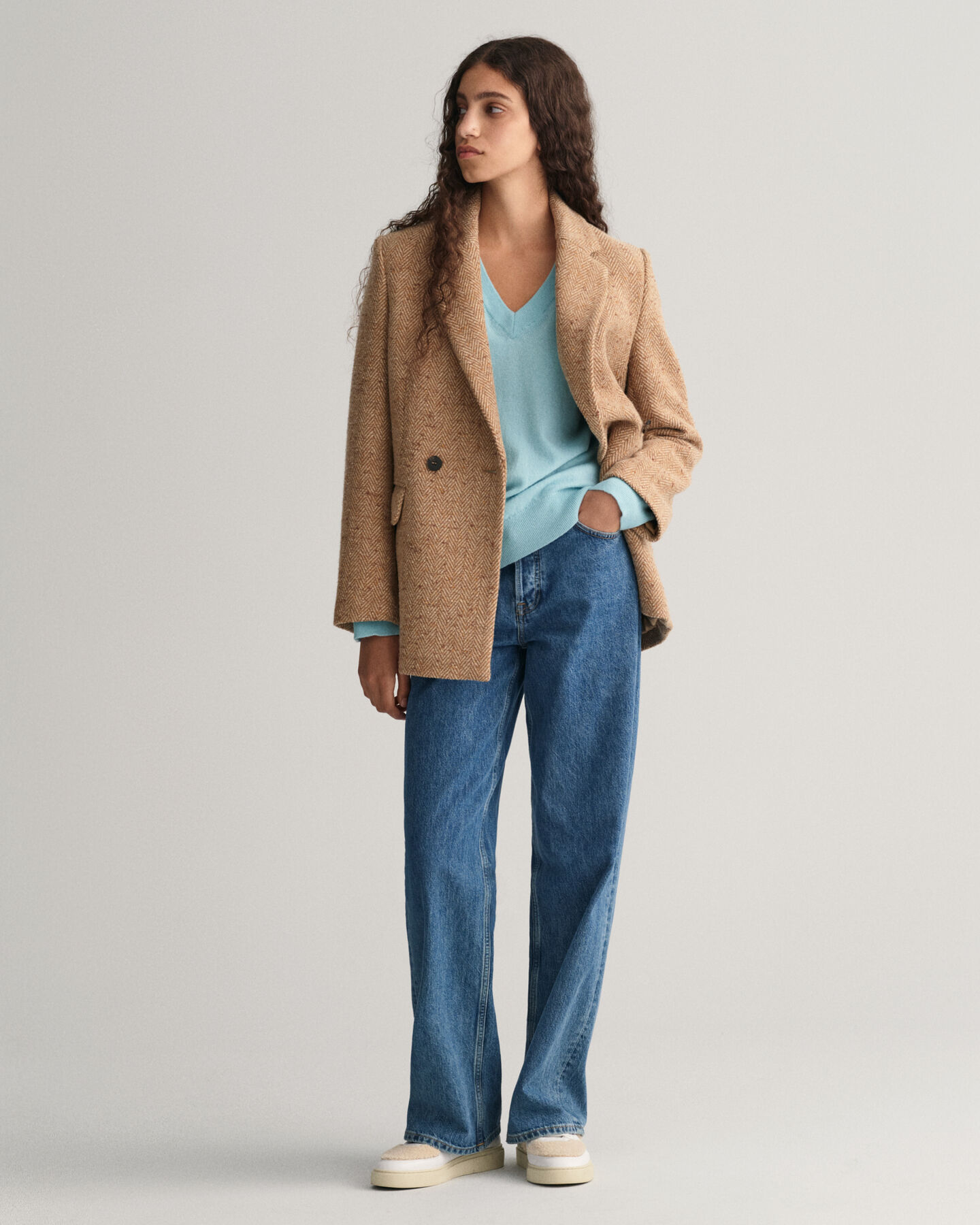 Trui met V-hals van buitengewoon zachte lamswol