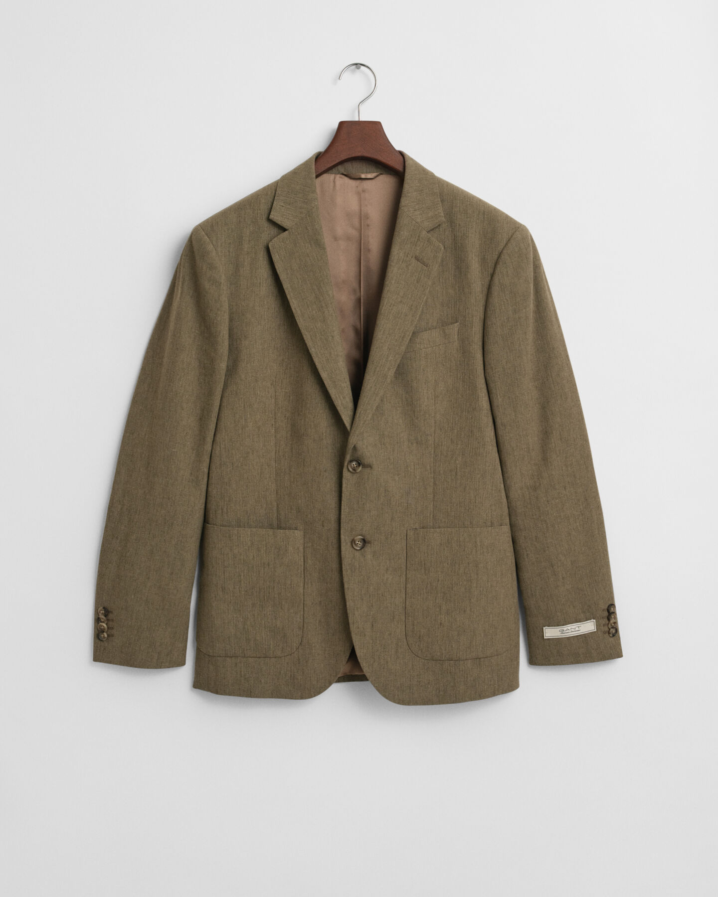 Slim Fit kostuumjasje van katoen en linnen