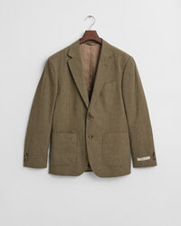 Slim Fit kostuumjasje van katoen en linnen